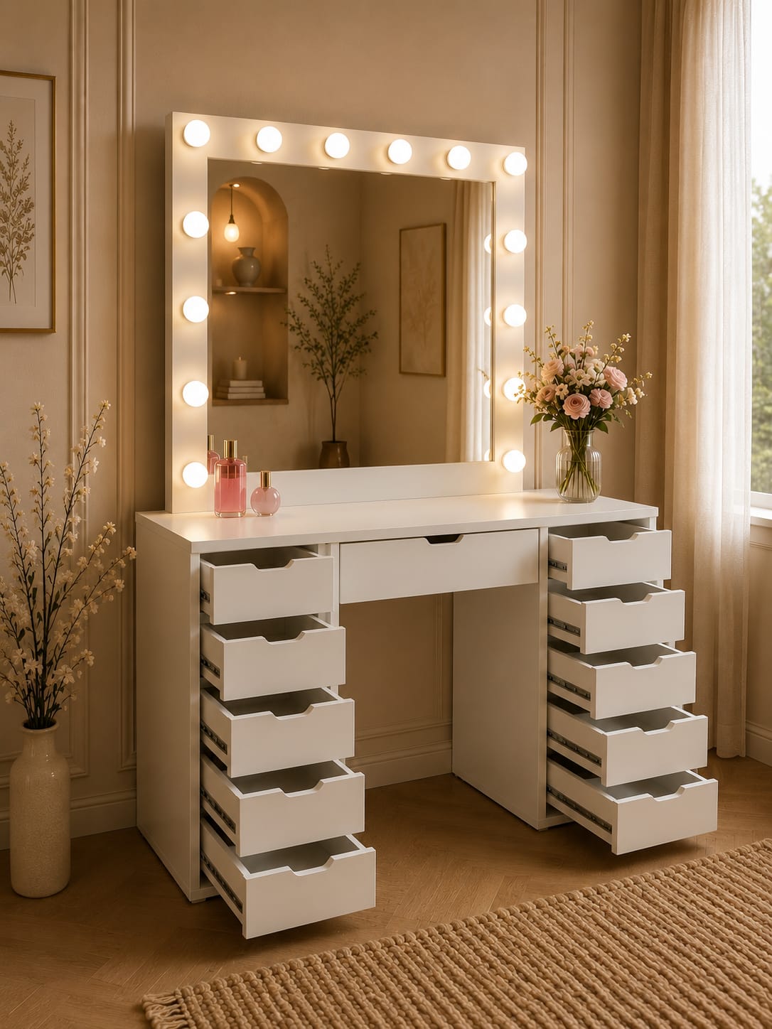 Rapunzel Vanity – Hollywood LED Makeup Vanity