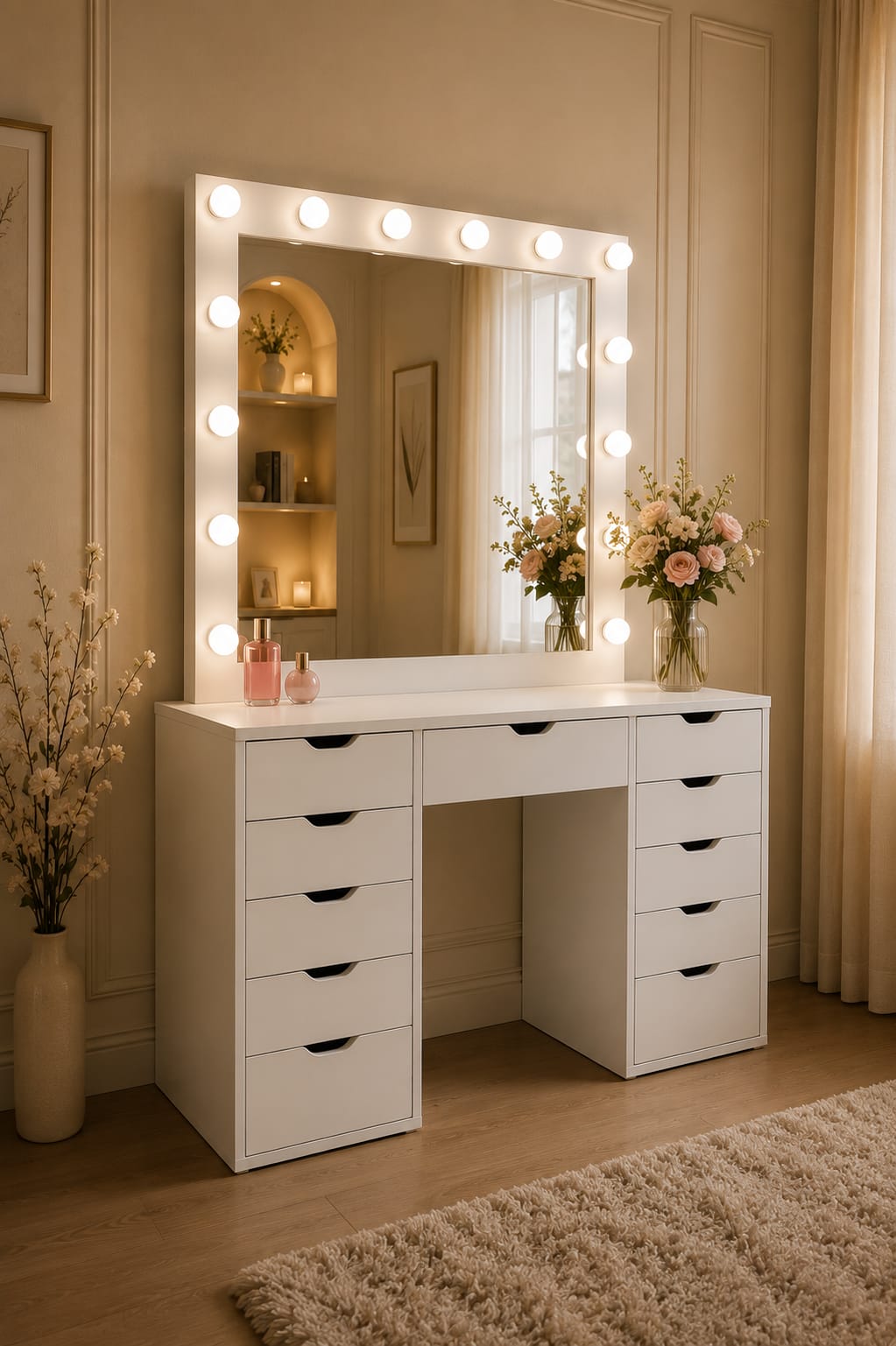 Rapunzel Vanity – Hollywood LED Makeup Vanity
